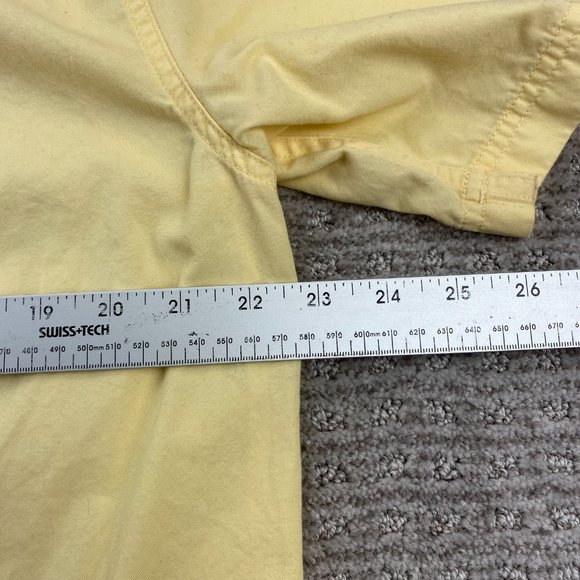 Eddie Bauer Shirt Men Medium M Yellow Button Down Short Sleeve Casual Pocket - Picture 11 of 12